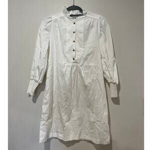 Pomander Place x Tuckernuck Claiborne Button Down Mini Shift Dress White XS
